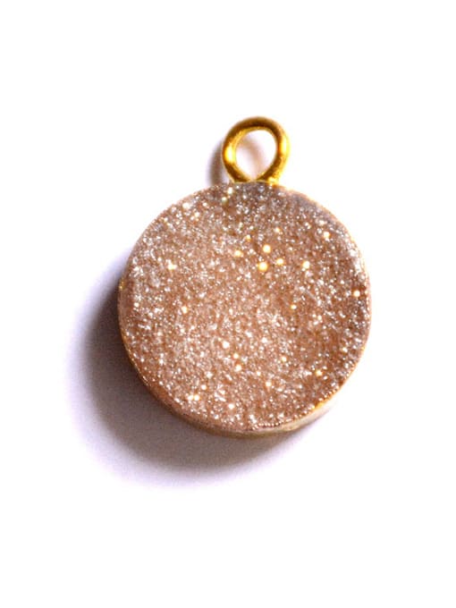 Champagne Simple Shiny Natural Crystal Round Pendant