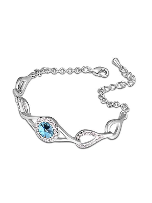 blue Fashion Cubic austrian Crystals Alloy Platinum Plated Bracelet
