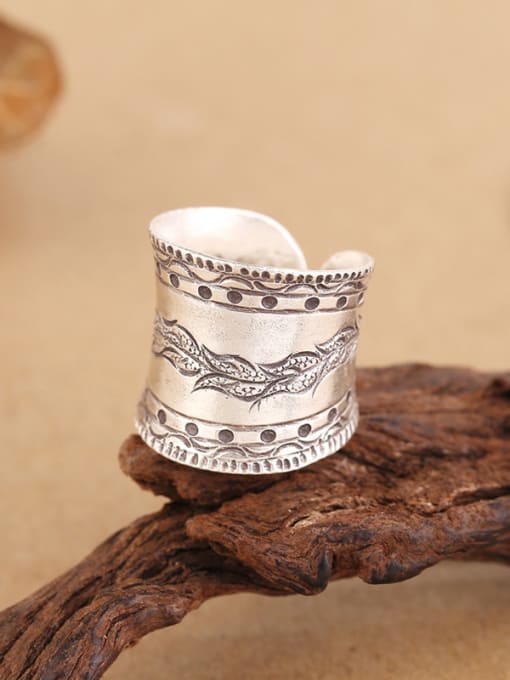 Peng Yuan Retro Personalized Silver Handmade Ring 3