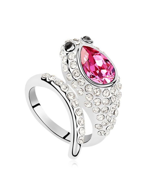 pink Personalized Shiny austrian Crystals Snake Alloy Ring