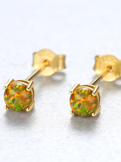 Color Sterling Silver Color opal Mini studs earring
