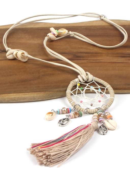 handmade Exaggerate Tassel Long Tassel Women Necklace 2