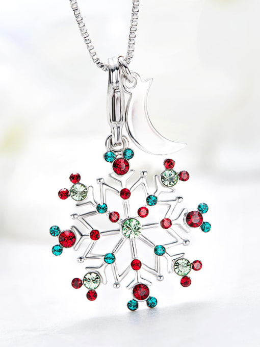 CEIDAI Snowflake Shaped Crystal Necklace 4