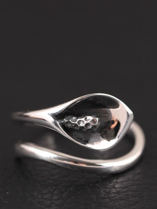 SILVER MI S925 Silver Common Callalily Opening Ring 1