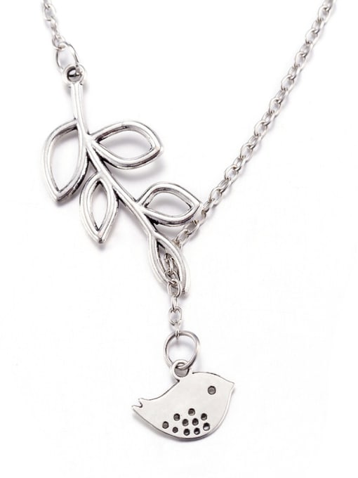 OUXI Simple Little Bird Leaves Necklace 0