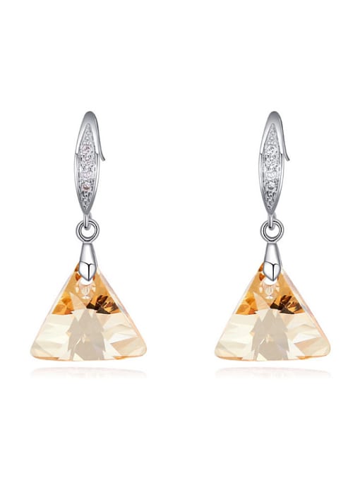 yellow Fashion Triangle austrian Crystal Alloy Earrings