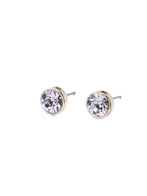 KM Simple Triangle Artificial stones Drop stud Earring 4