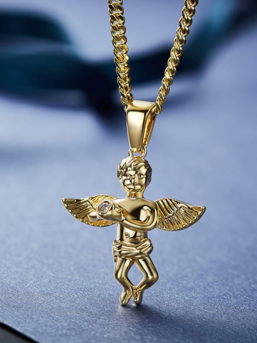 CEIDAI Personalized Angel Gold Plated Necklace 2