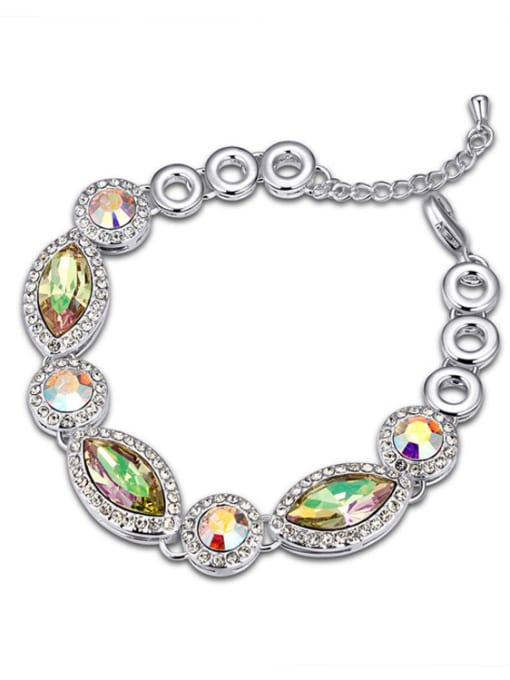 QIANZI Fashion Shiny austrian Crystals Hollow Round Alloy Bracelet 4