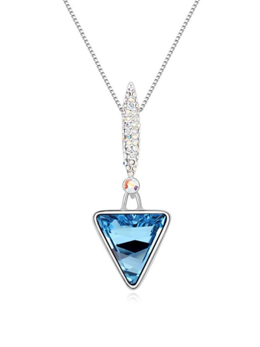 QIANZI Simple Triangle austrian Crystal Alloy Necklace 1