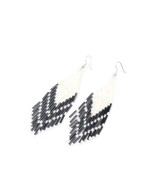 HE032-C Hot Selling Bohemia Beads Woven Tassel Earrings