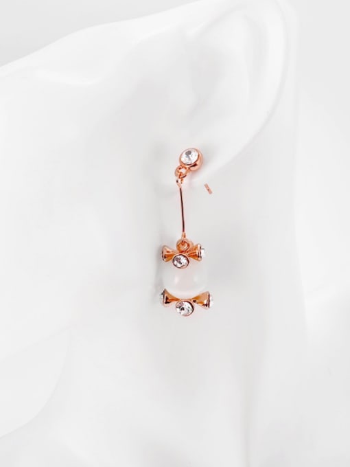 OUXI Fashion Opal Stone Zircon Drop Earrings 1