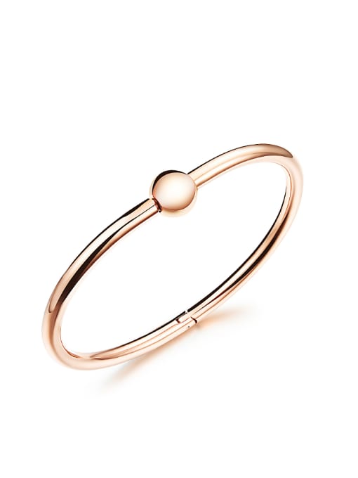 rose gold Simple Bead Smooth Titanium Bangle