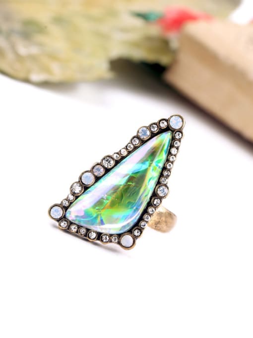 KM 2018 Irregular Artificial Stones Alloy Ring