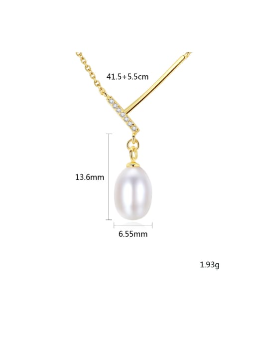 CCUI New pure silver with AAA zircon natural pearl necklace 3