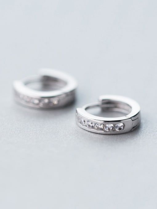 Rosh Couples Geometric Shaped Rhinestones S925 Silver Clip Earrings 2