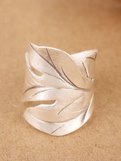 Peng Yuan Ethnic Maple Leaf Silver Ring 0