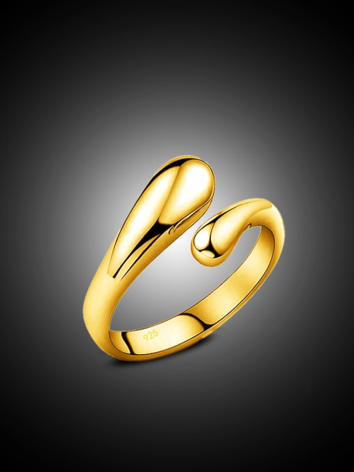 18K Golden Color Water Drop Exquisite Opening Women Ring