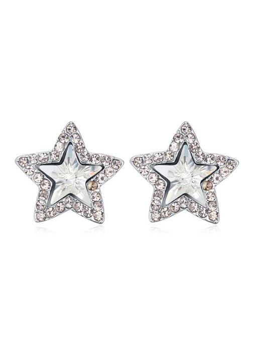 QIANZI Fashion Star austrian Crystals Alloy Stud Earrings 1