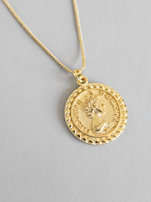 DAKA Sterling Silver, Elizabeth, Coin Pendant, short necklace 1