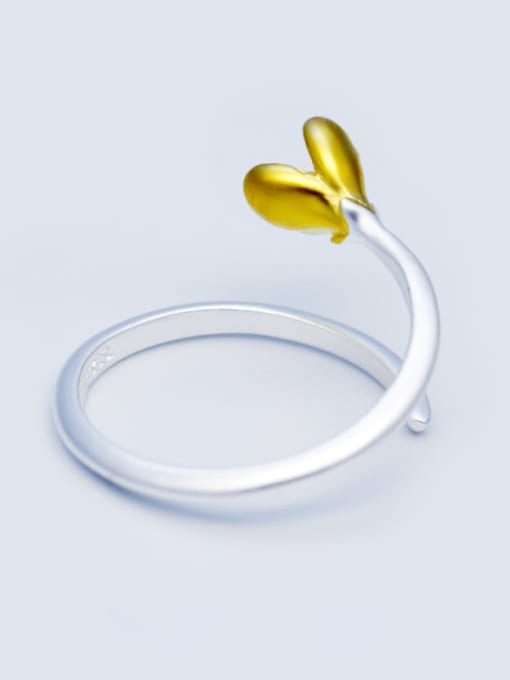 golden Personality Gold Plated Flower Shaped Open Design Ring