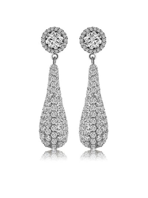 XP Copper Alloy White Gold Plated Fashion Creative Zircon drop earring 0