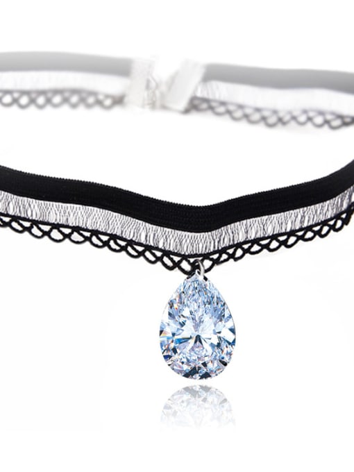X224 droplet zircon Stainless Steel With Fashion Animal/flower/ball Lace choker Necklaces