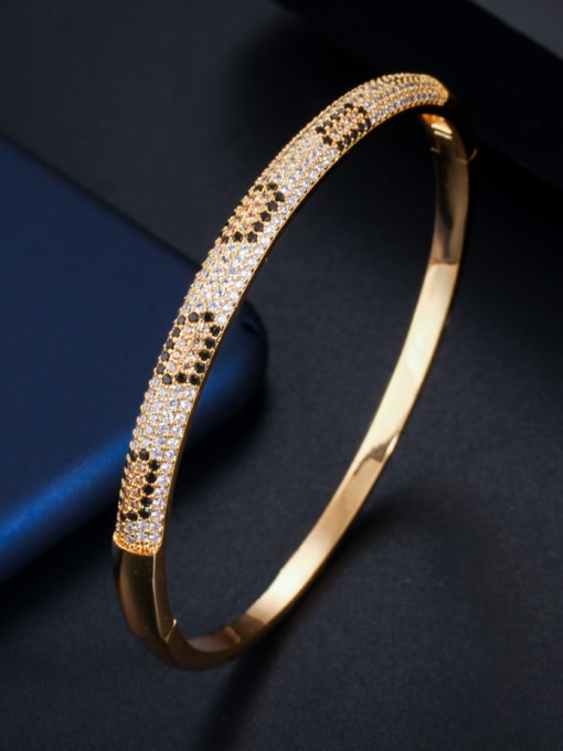 gold Copper With Cubic Zirconia  Luxury Round Bangles
