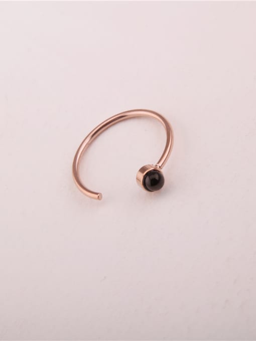 GROSE Simple Black Agate Opening Ring 1