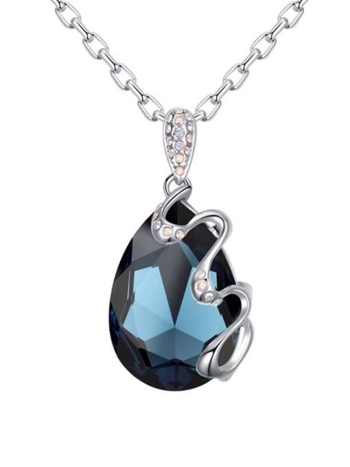 QIANZI Simple Water Drop austrian Crystal Alloy Necklace 2