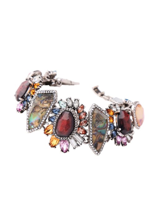 KM Retro Irregular Stones Colorful Noble Women Bracelet 0