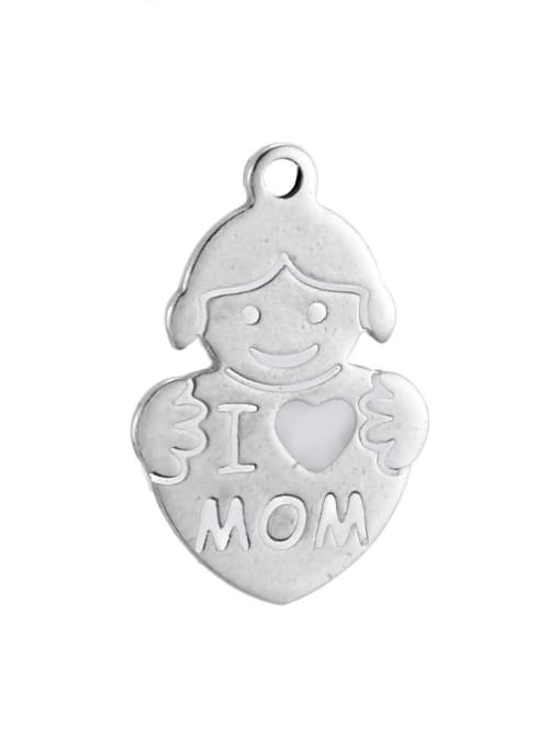 XVC189-2 Stainless Steel With Classic Irregular with I love mom Charms