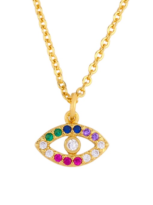 CC Copper With Cubic Zirconia Fashion Evil Eye Necklaces 3
