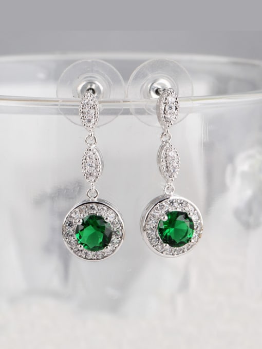 Green Europe And The United States Quality Tassel Zircon Cluster earring