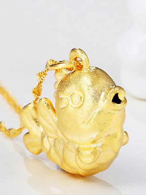 XP Copper Alloy 23K Gold Plated Cute Fish Necklace 2