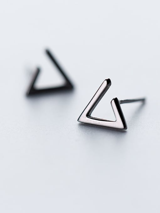Rosh Creative Open Design Triangle Shaped Enamel Stud Earrings 1