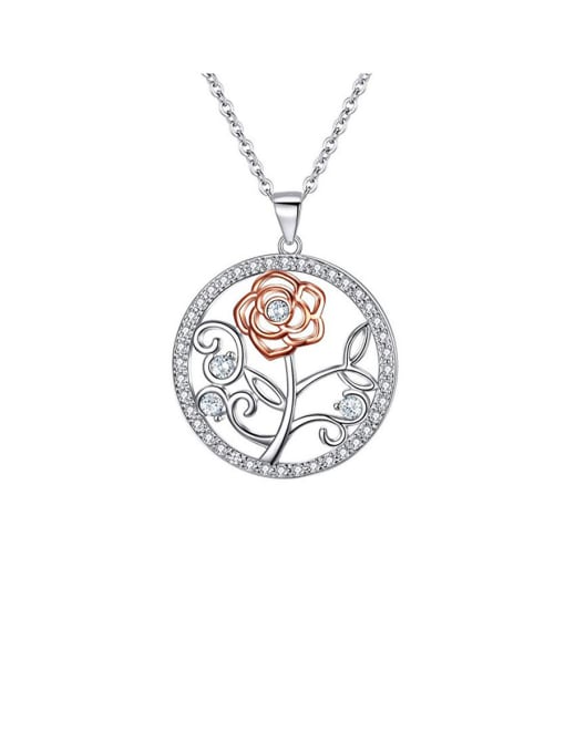 MATCH Copper With Platinum Plated Simplistic Flower Necklaces 0