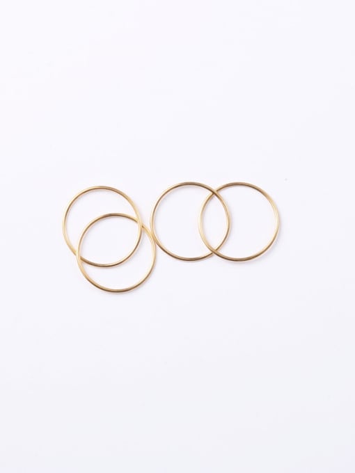 GROSE Titanium With Gold Plated Simplistic Hollow Smooth Round Band Rings 1