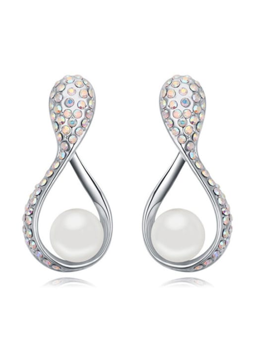 White Chanz using austrian elements Austria pearl earrings she laugh fashion pearl
