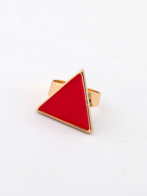 KM Enamel Triangle Women Adjustable Ring 0