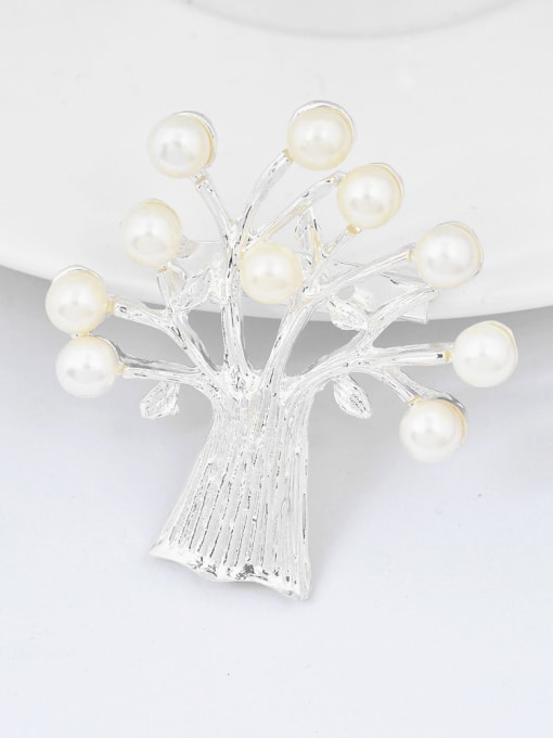 Wei Jia Personalized Artificial Pearls Tree Alloy Brooch 1