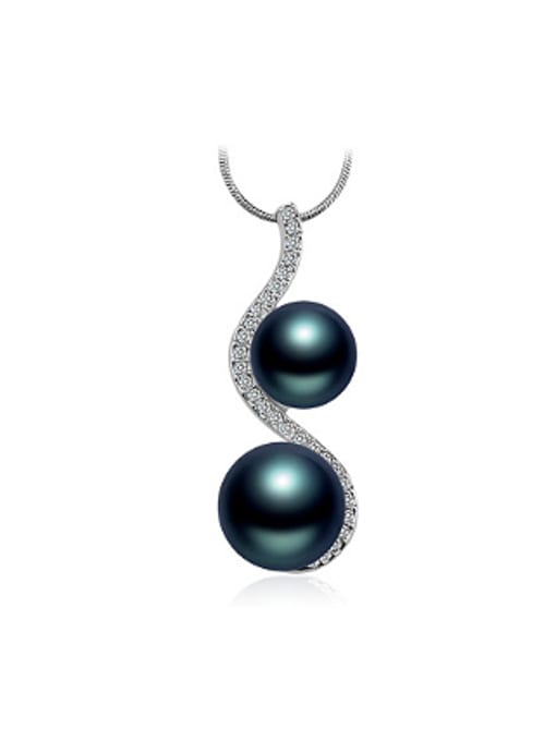 OUXI Fashion Artificial Pearls Rhinestones Necklace 1