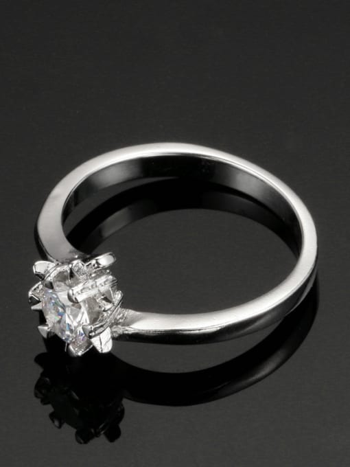 ZK Simple Engagement Shining Zircon Wedding Ring 2