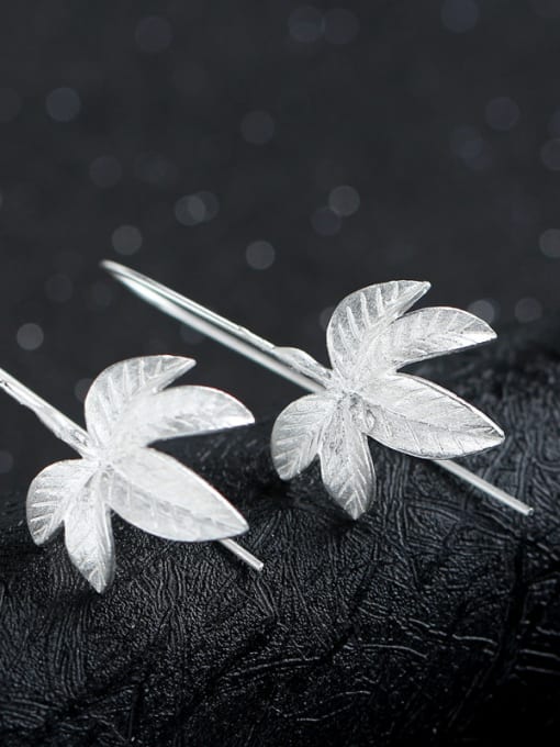 kwan Maple Leaves Fresh Women Silver Earrings 1