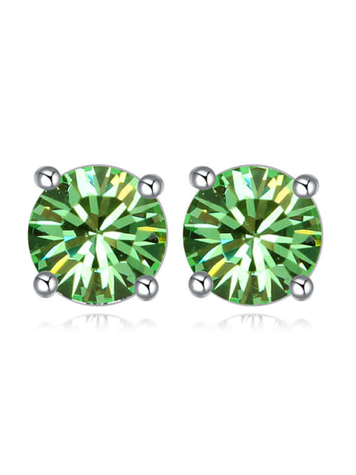 green Simple Cubic austrian Crystals Alloy Stud Earrings