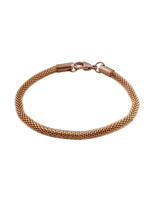 CONG Personality Rose Gold Plated Geometric Titanium Bracelet 0