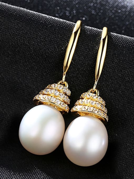 White Sterling silver natural pearl earrings