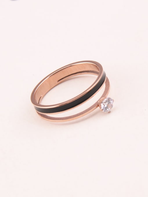 GROSE Double Lines Zircon Glue Fashion Ring 0