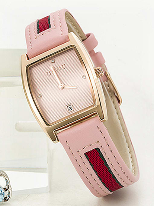 pink 1 2018 GUOU Brand Simple Square Numberless Watch