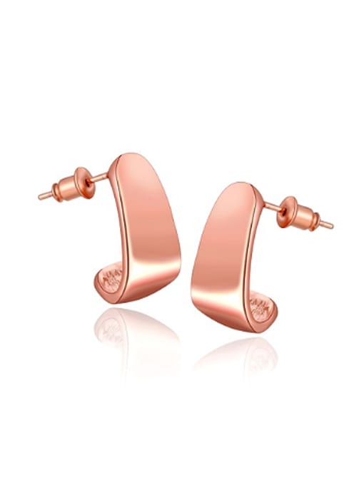 Rose Gold Simple Geometrical Women Stud Earrings